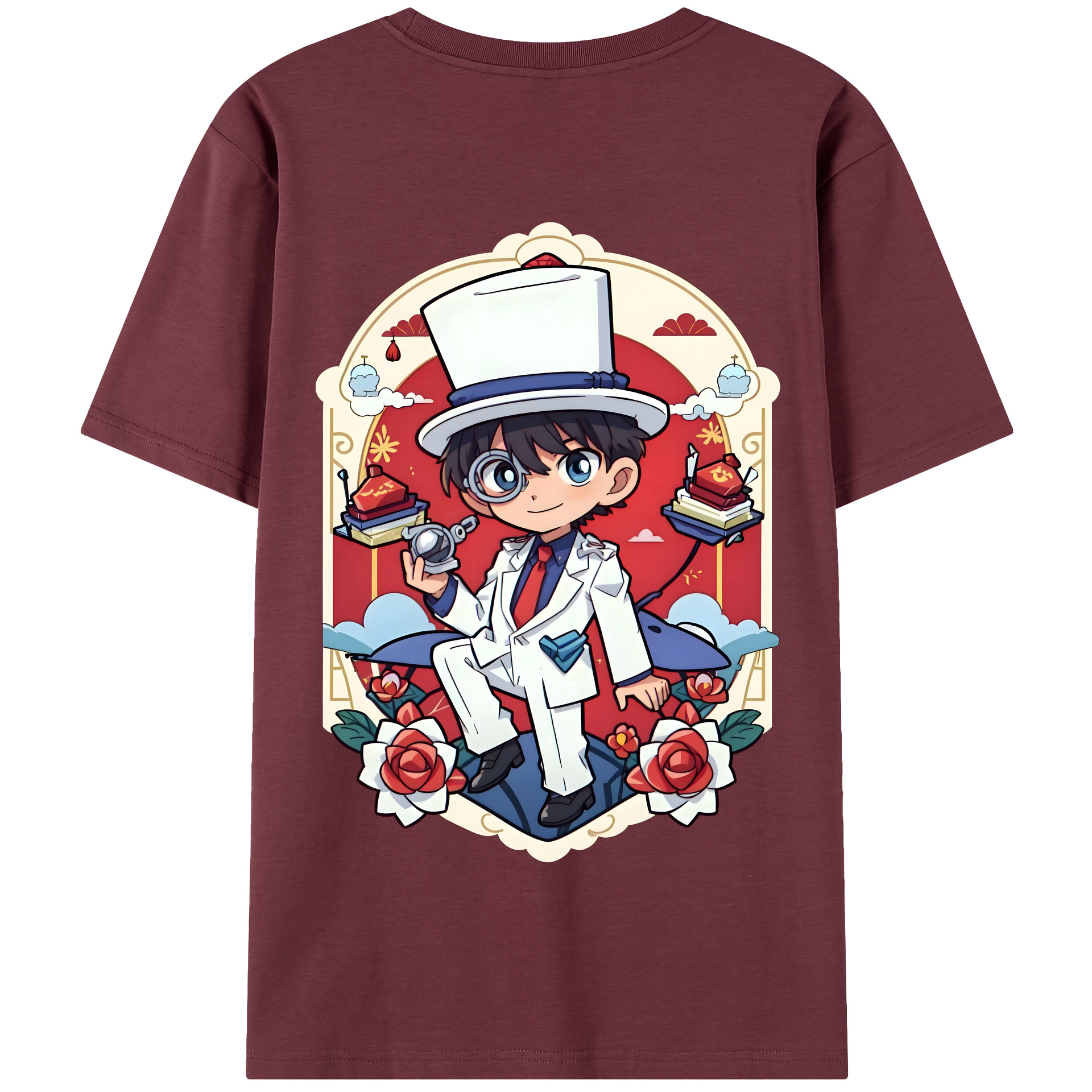（画像用） 名探偵コナン くろば かいと Detective Conan Kuroba Kaito 綿100％半袖Tシャツ（背面プリント）